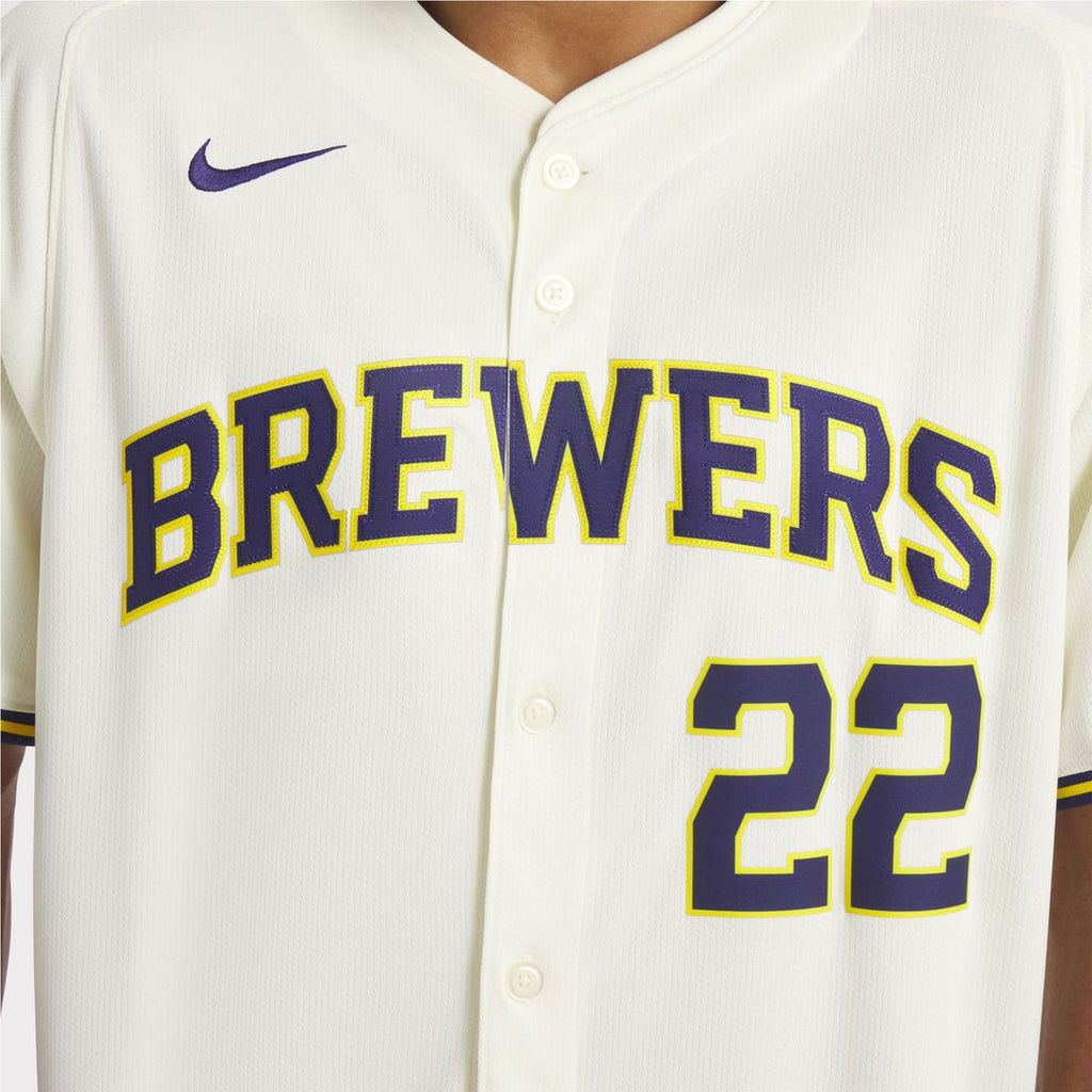 Milwaukee Brewers Christian Yelich Nike Home Limited Player Jersey - Cream