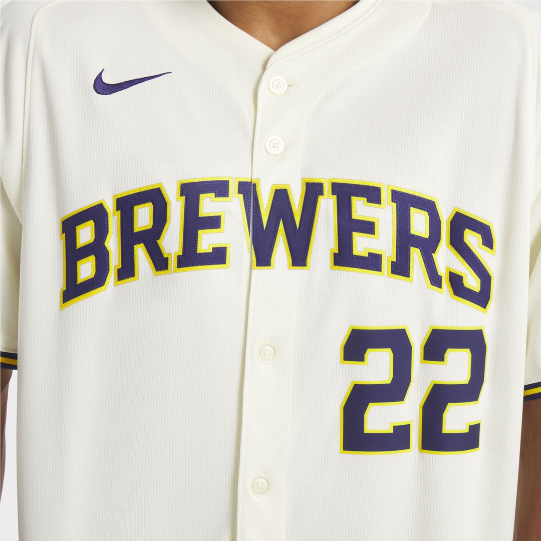 Milwaukee Brewers Christian Yelich Nike Home Limited Player Jersey - Cream