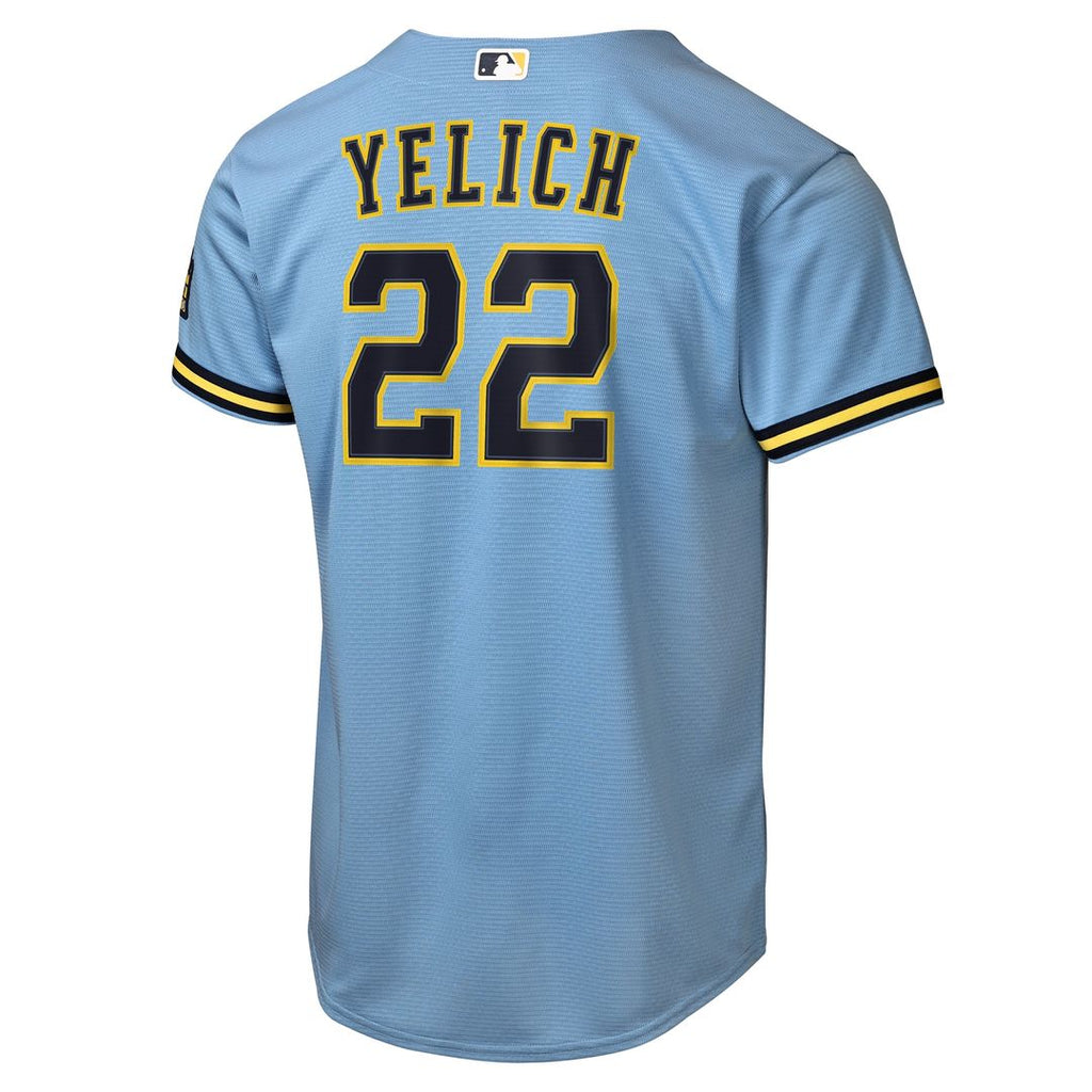Milwaukee Brewers Christian Yelich Nike Youth Road Stadium Jersey - Powder Blue