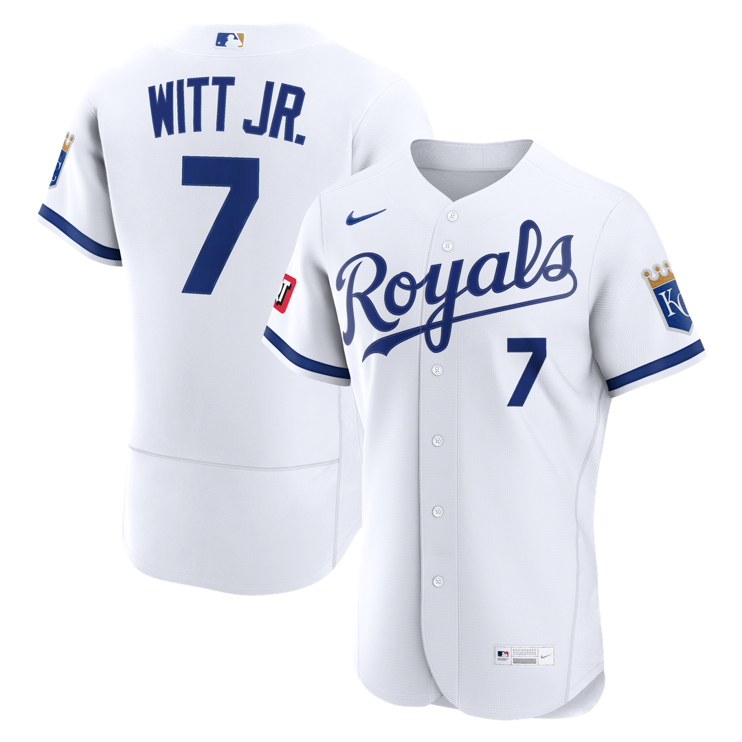 Kansas City Royals Bobby Witt Jr. Nike Home Authentic Sponsor Patch Jersey - White