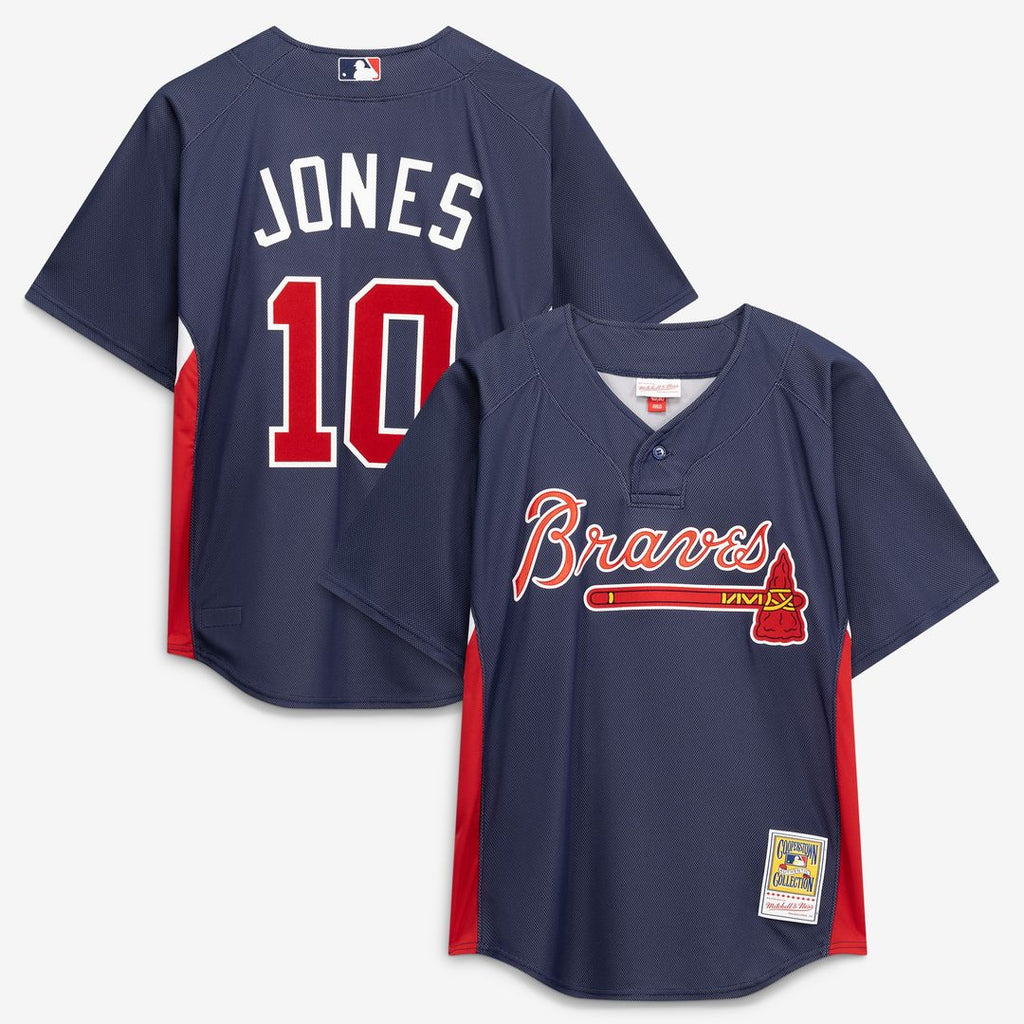 Atlanta Braves Chipper Jones Mitchell & Ness Authentic Batting Practice Jersey - Navy