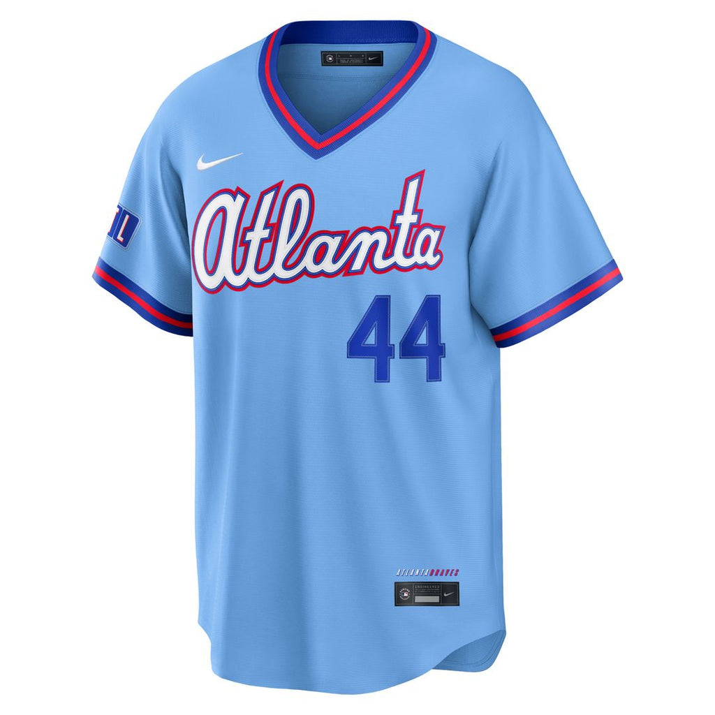Atlanta Braves Hank Aaron Nike 2026 City Connect Stadium Jersey - Powder Blue