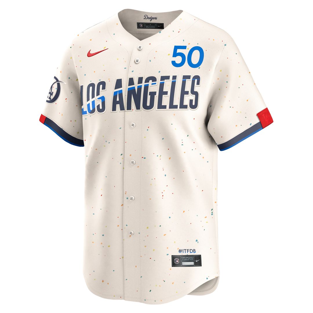 Los Angeles Dodgers Mookie Betts Nike City Connect Limited Player Jersey - Cream