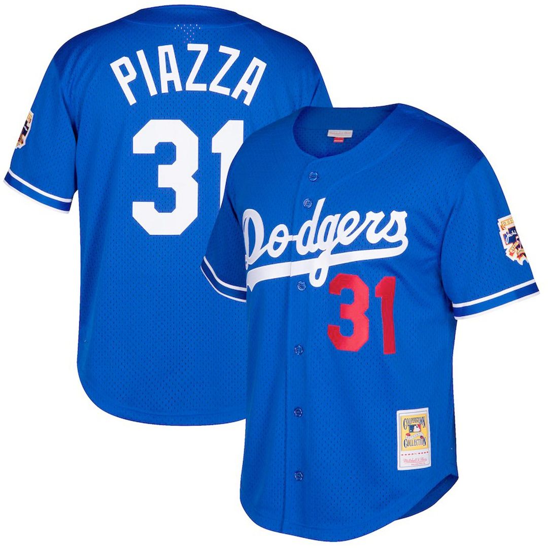 Los Angeles Dodgers Mike Piazza Mitchell & Ness Big & Tall Cooperstown Mesh Batting Practice Jersey - Royal