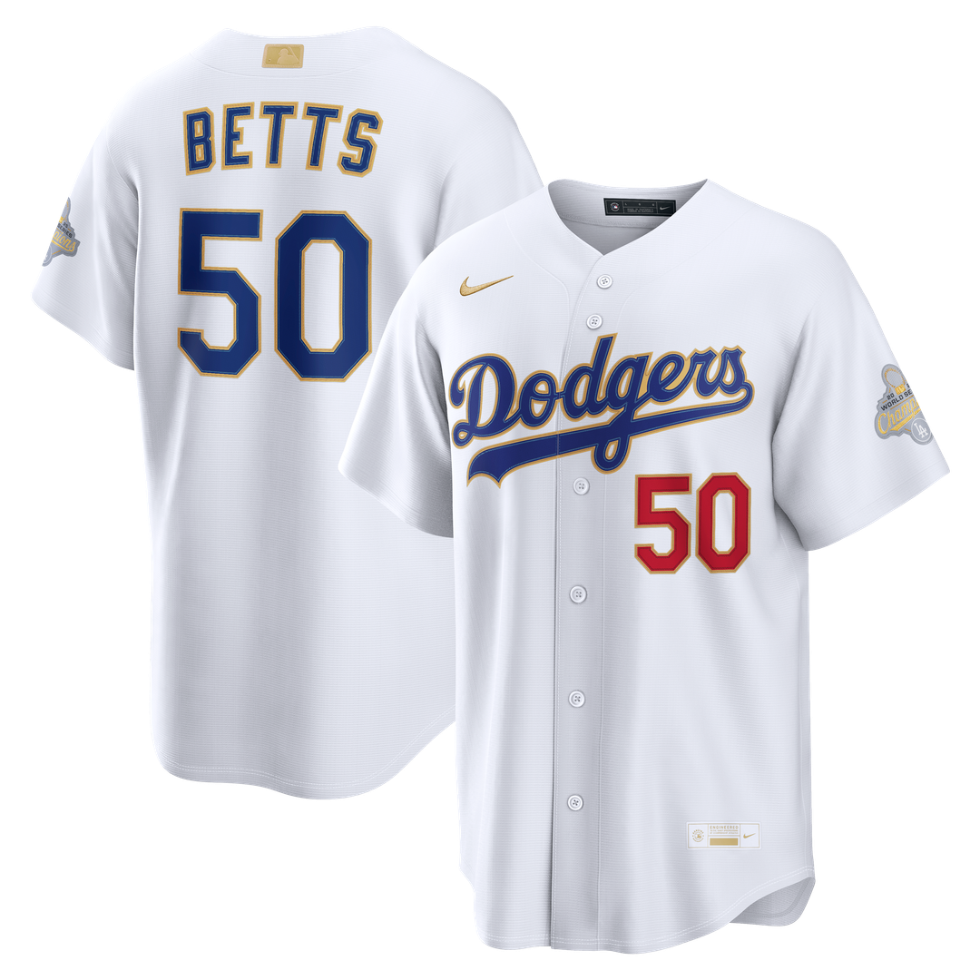 Los Angeles Dodgers Mookie Betts Nike 2026 Gold Collection Stadium Jersey - White