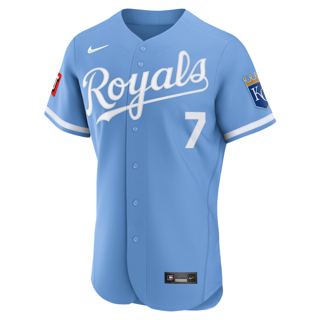 Kansas City Royals Bobby Witt Jr. Nike Alternate Authentic Sponsor Patch Jersey - Light Blue