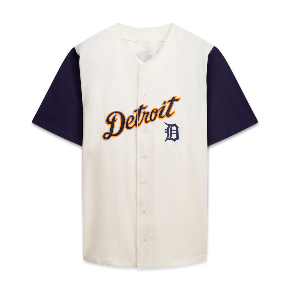Detroit Tigers Profile Big & Tall Two - Color Fashion Jersey - Cream/Navy