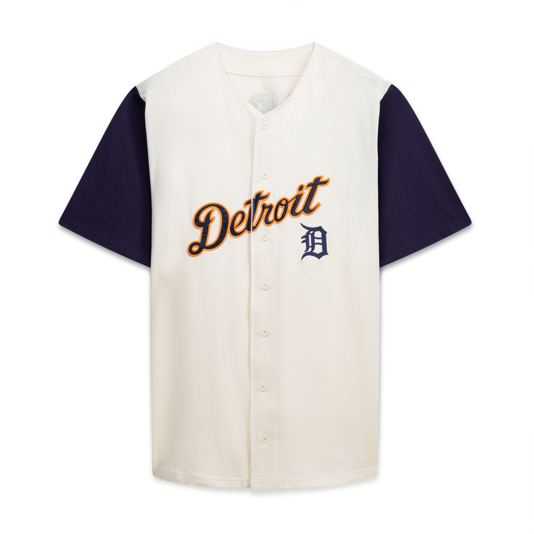 Detroit Tigers Profile Big & Tall Two - Color Fashion Jersey - Cream/Navy