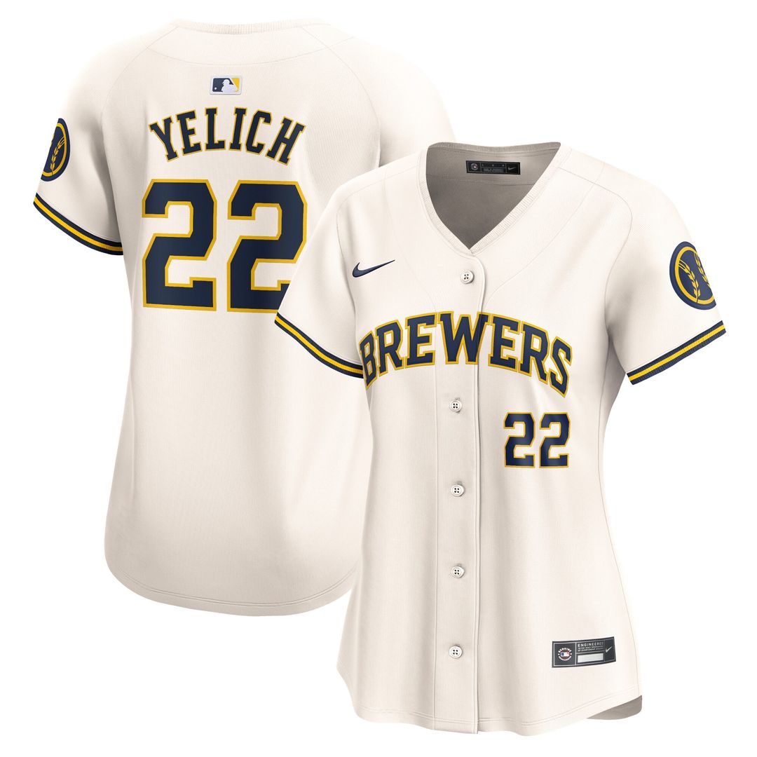 Milwaukee Brewers Christian Yelich Nike Women's Home Limited Player Jersey - Cream