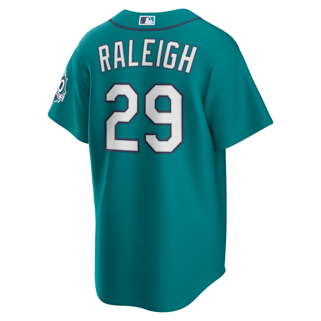 Seattle Mariners Cal Raleigh Nike Alternate 50th Season Patch Stadium Jersey - Teal