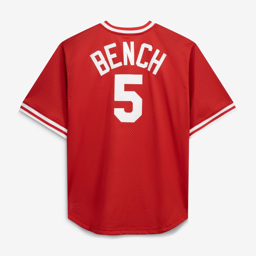 Cincinnati Reds Johnny Bench Mitchell & Ness Cooperstown Big & Tall Mesh Batting Practice Jersey - Red