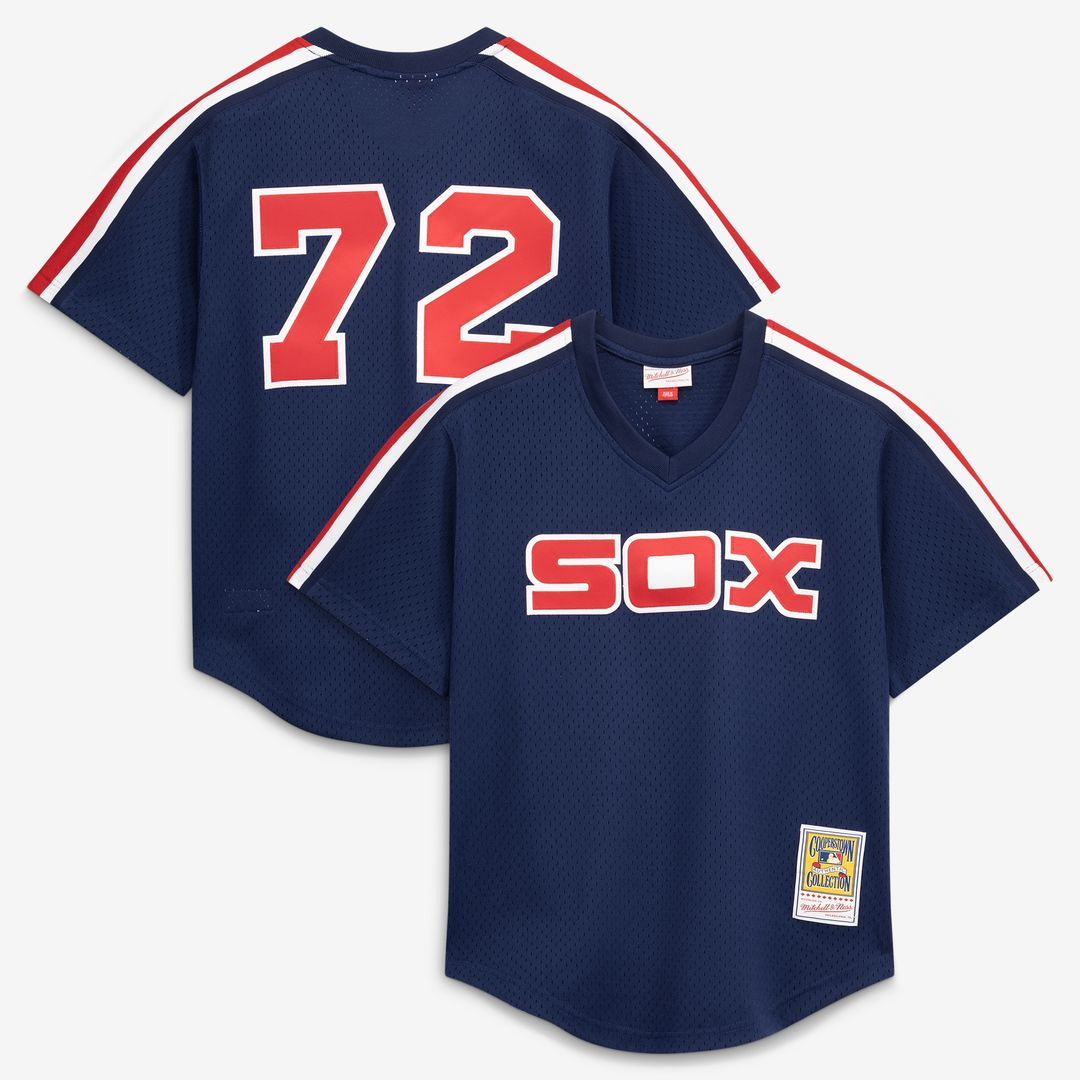 Chicago White Sox Carlton Fisk Mitchell & Ness Authentic Batting Practice Jersey - Navy