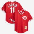 Cincinnati Reds Barry Larkin Mitchell & Ness Authentic Batting Practice Jersey - Red
