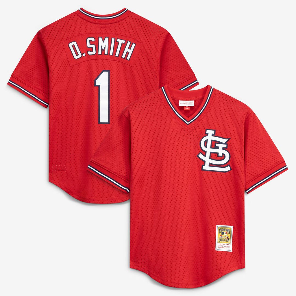 St. Louis Cardinals Ozzie Smith Mitchell & Ness Youth Cooperstown Mesh Batting Practice Jersey - Navy