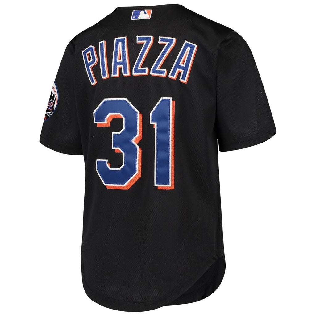 New York Mets Mike Piazza Mitchell & Ness Youth Cooperstown Mesh Batting Practice Jersey - Black