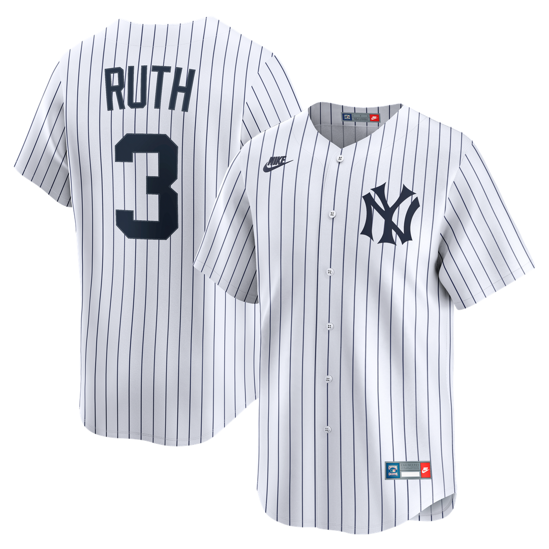 New York Yankees Babe Ruth Nike Throwback Cooperstown Limited Jersey - White