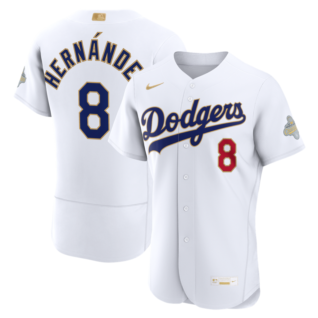 Los Angeles Dodgers Enrique Hernández Nike 2026 Gold Collection Authentic Jersey - White
