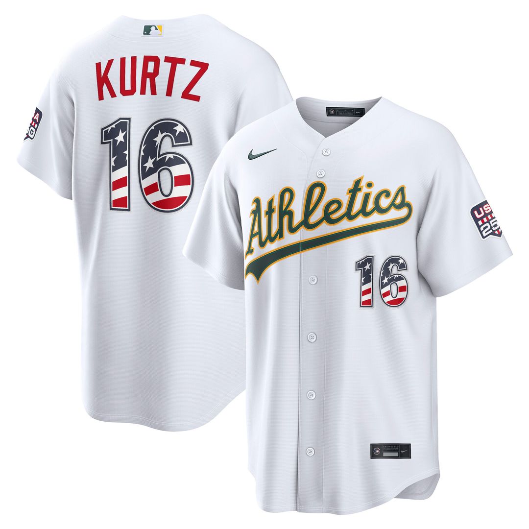 Athletics Nick Kurtz Nike USA 250 Fourth of July Home Stadium Jersey - White