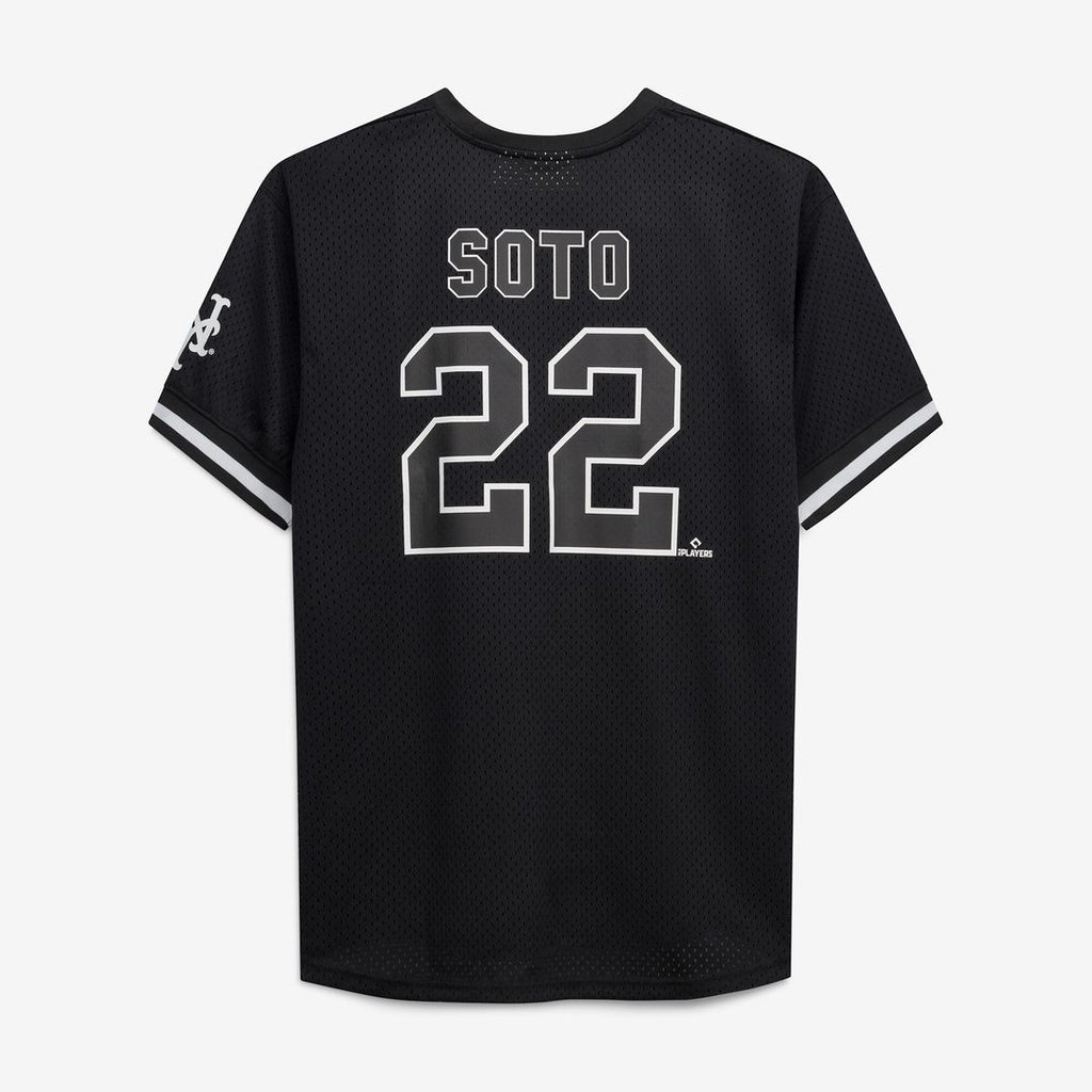 New York Mets Juan Soto Fanatics Big & Tall Heavyweight Mesh Jersey - Black/White