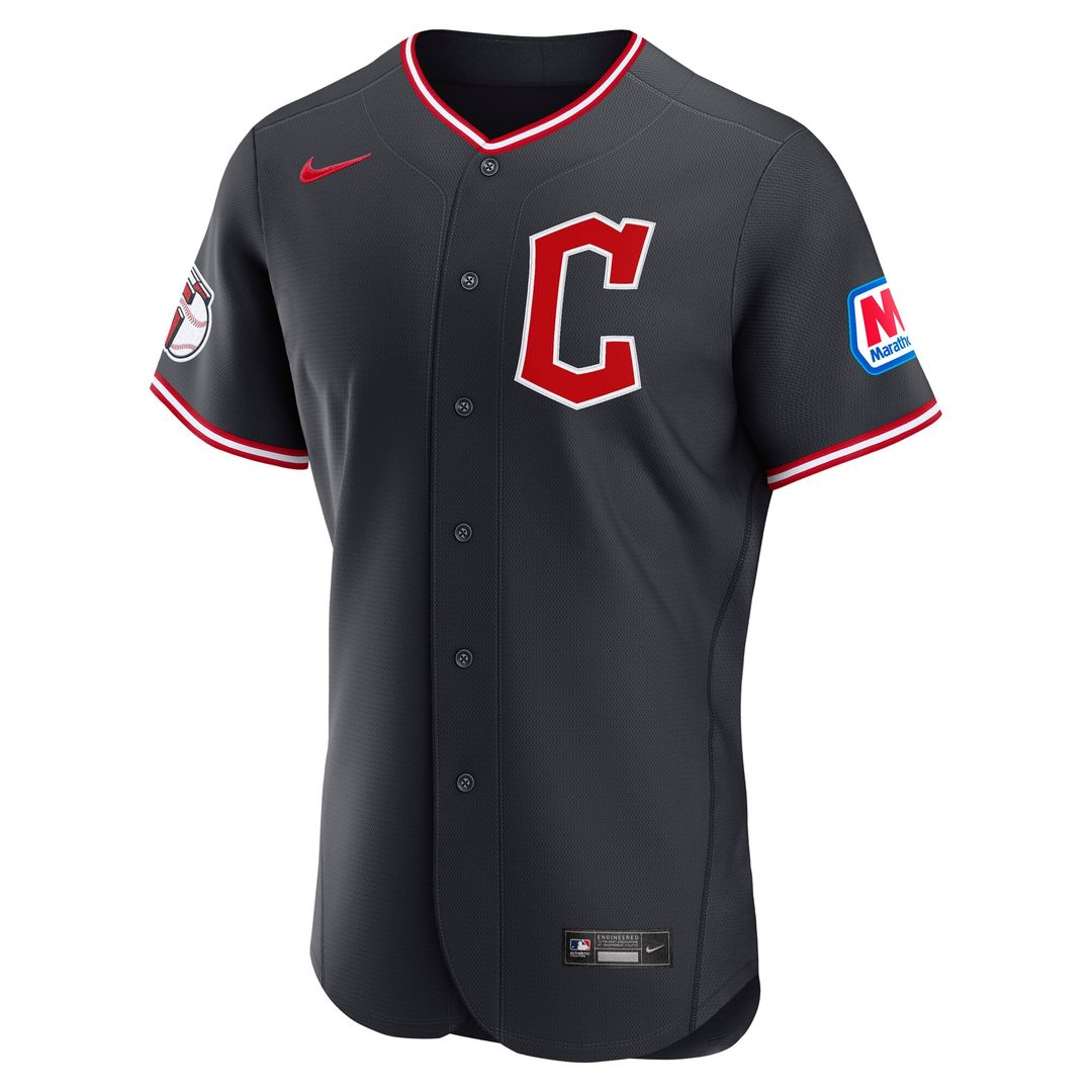 Cleveland Guardians Nike Alternate Authentic Sponsor Patch Jersey - Navy
