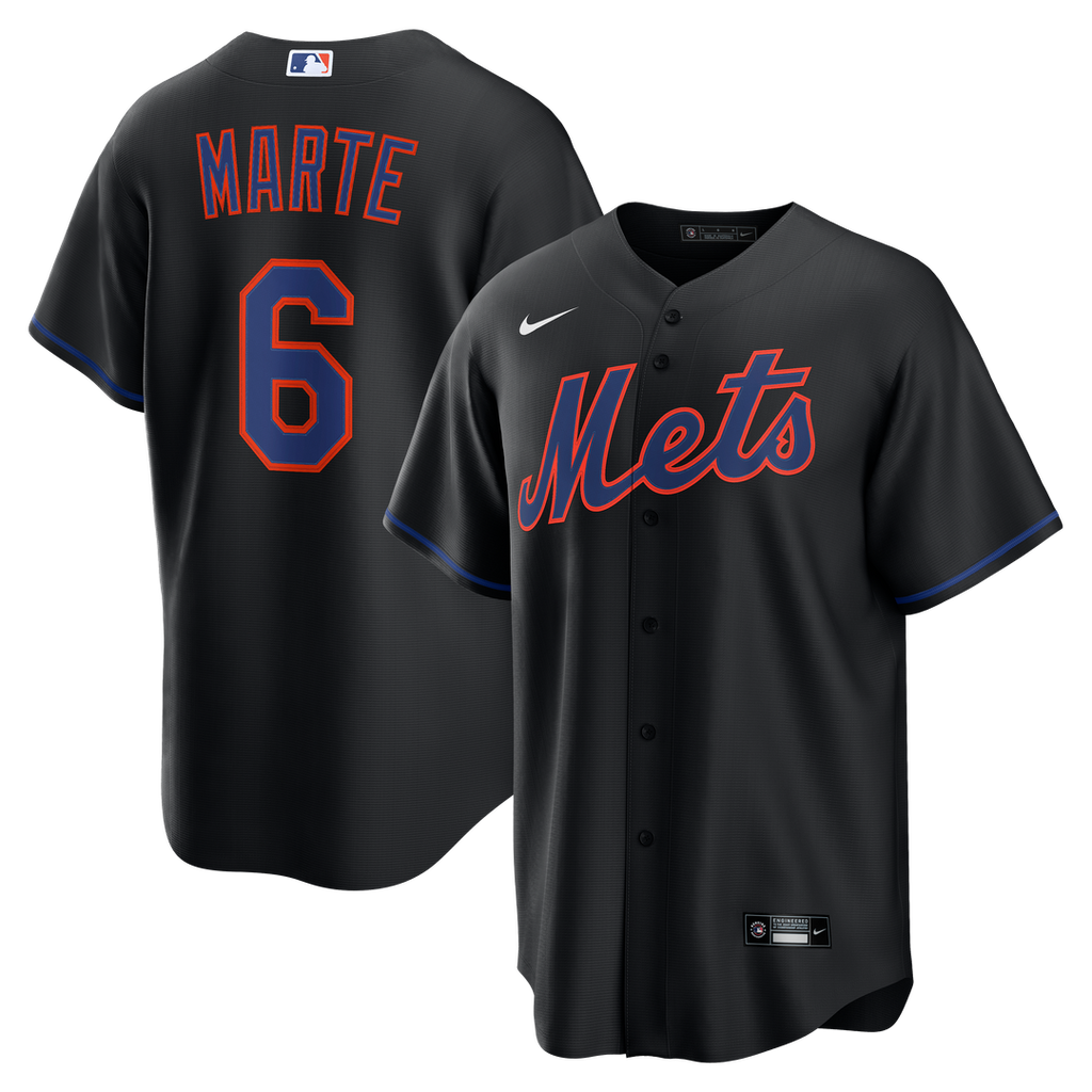 New York Mets Starling Marte Nike Alternate Replica Jersey - Black