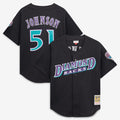 Arizona Diamondbacks Randy Johnson Mitchell & Ness Cooperstown Mesh Batting Practice Button - Up Jersey - Black