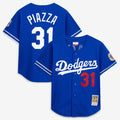 Los Angeles Dodgers Mike Piazza Mitchell & Ness Cooperstown Mesh Batting Practice Button - Up Jersey - Royal