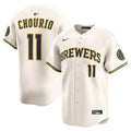 Milwaukee Brewers Jackson Chourio Nike Home Limited Jersey - Cream