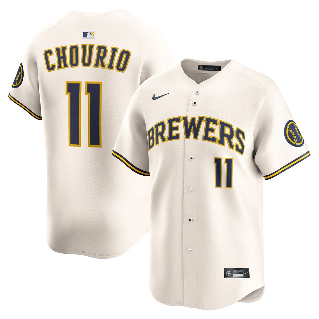 Milwaukee Brewers Jackson Chourio Nike Home Limited Jersey - Cream