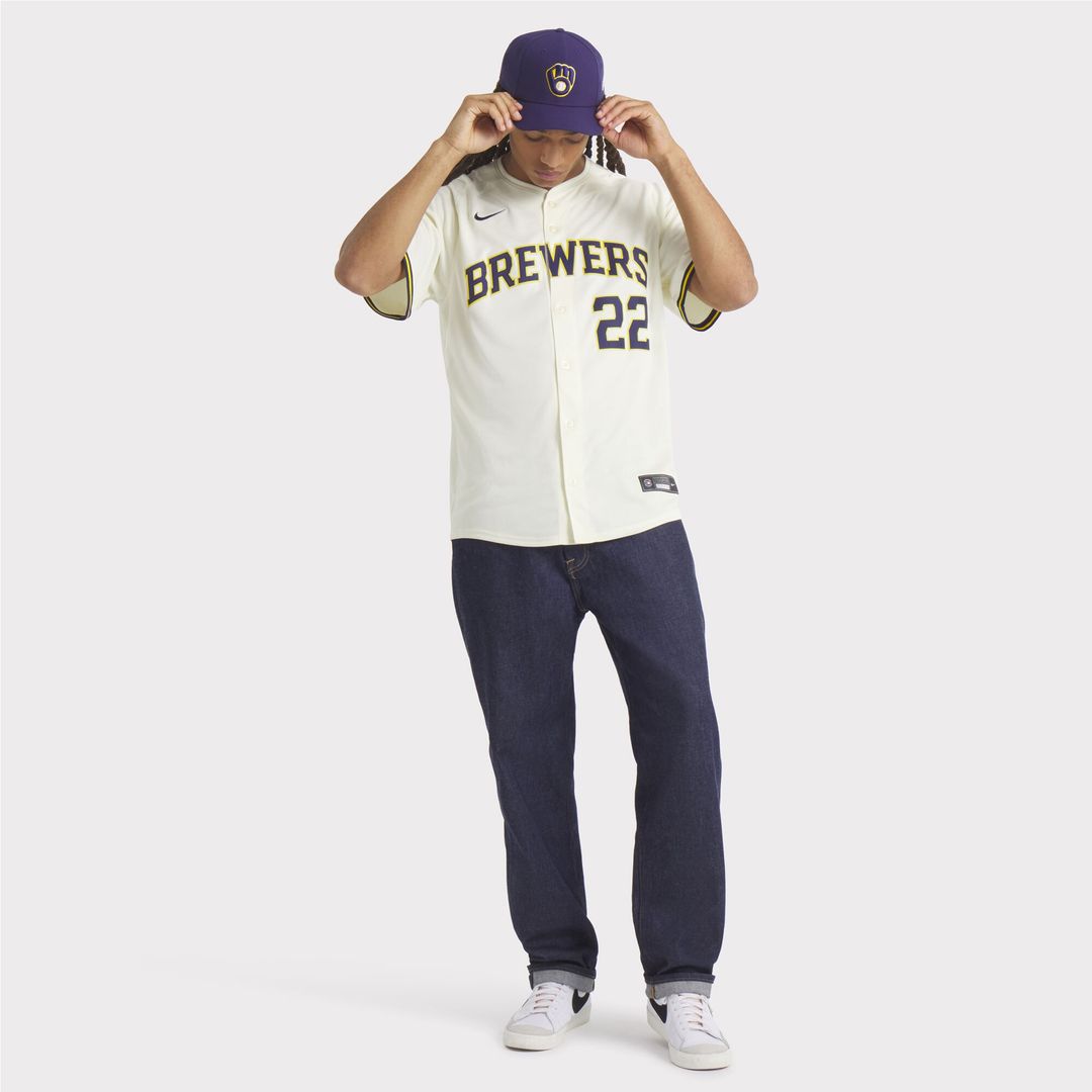 Milwaukee Brewers Christian Yelich Nike Home Limited Player Jersey - Cream