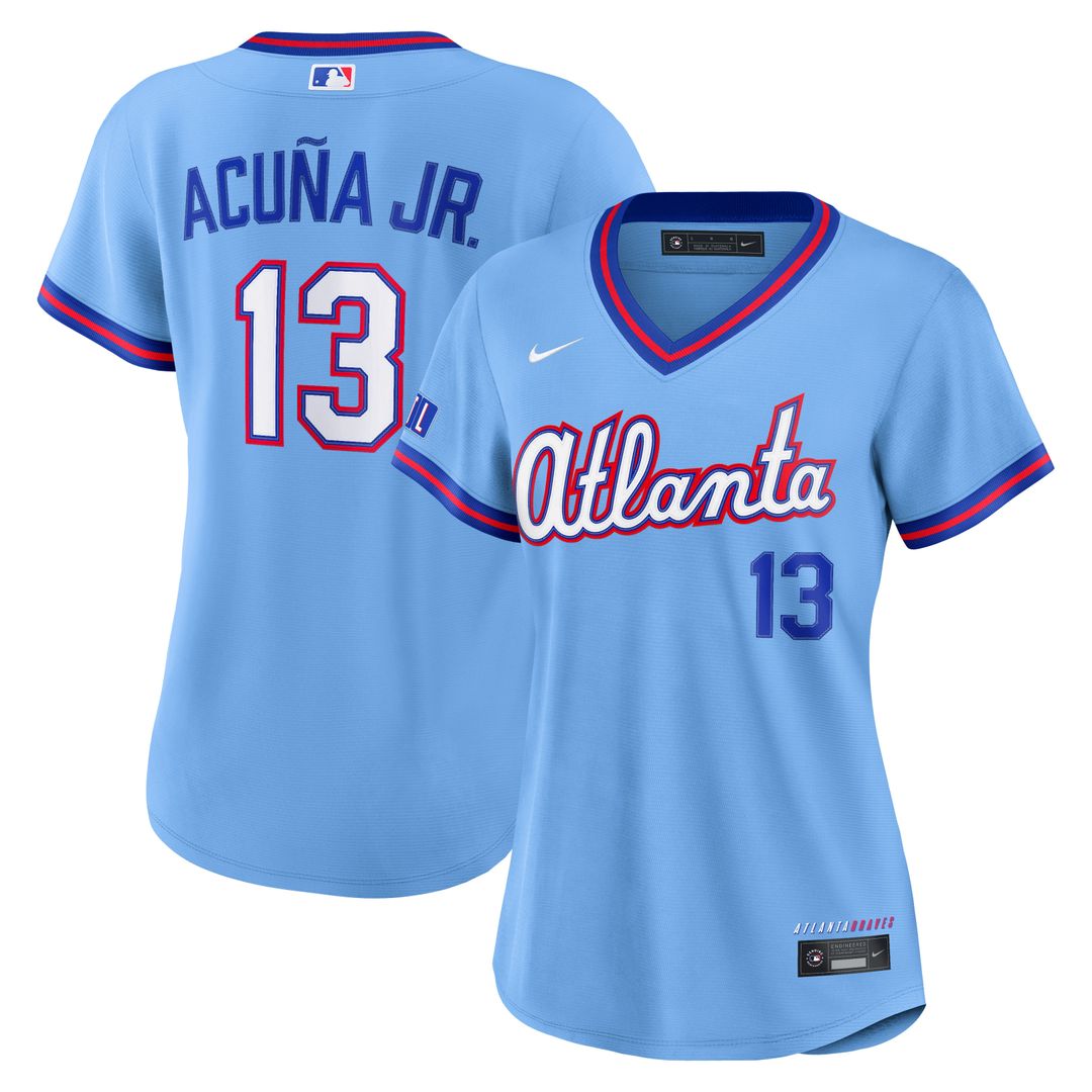 Atlanta Braves Ronald Acuña Jr. Nike Women's 2026 City Connect Stadium Jersey - Powder Blue