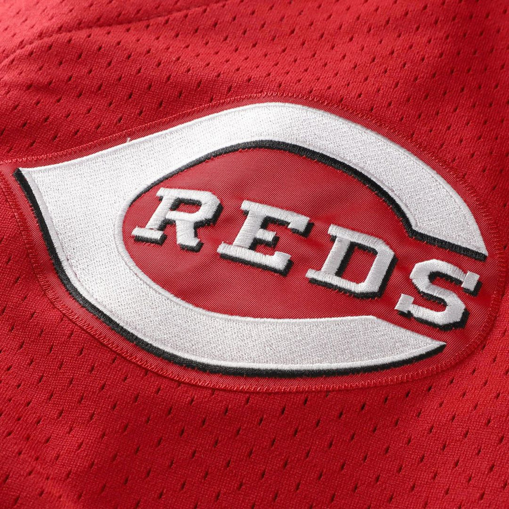 Cincinnati Reds Barry Larkin Mitchell & Ness Cooperstown Mesh Batting Practice Button - Up Jersey - Black