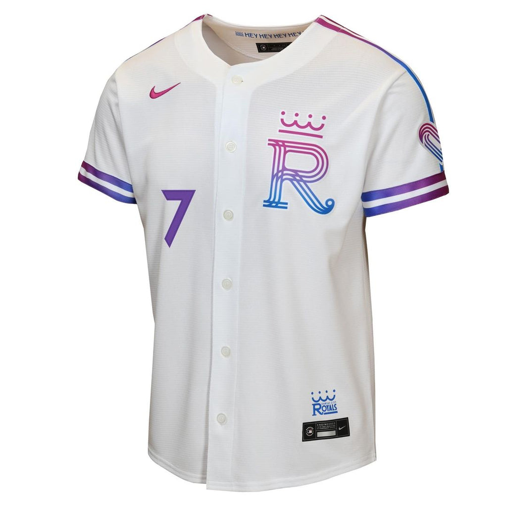 Kansas City Royals Bobby Witt Jr. Nike Youth 2026 City Connect Stadium Jersey - White
