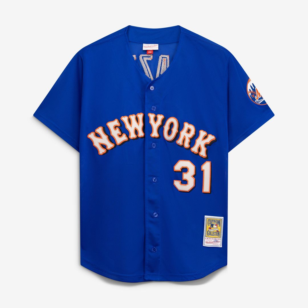 New York Mets Mike Piazza Mitchell & Ness Cooperstown Mesh Batting Practice Button - Up Jersey - Royal