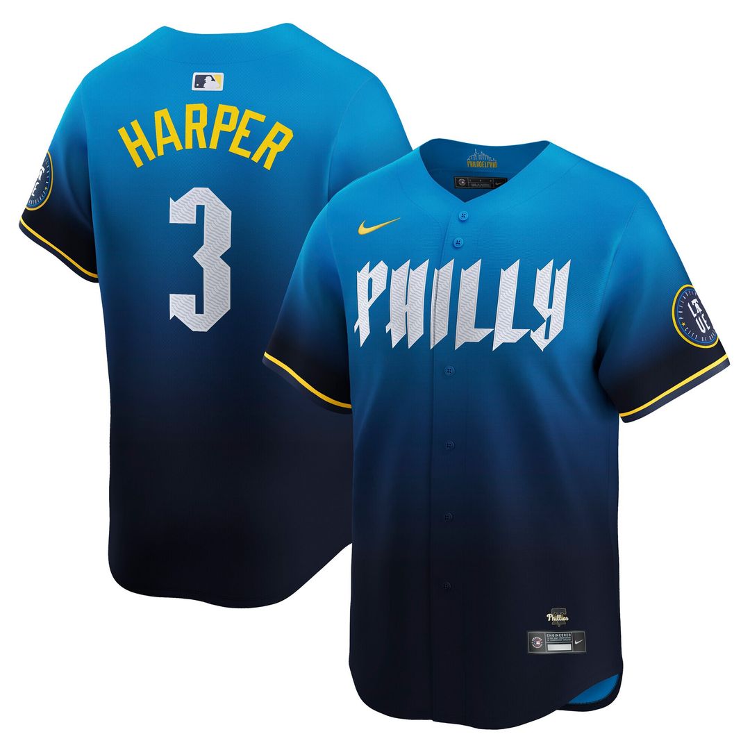 Philadelphia Phillies Bryce Harper Nike City Connect Limited Jersey - Blue
