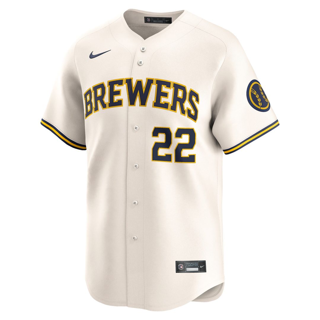 Milwaukee Brewers Christian Yelich Nike Home Limited Player Jersey - Cream