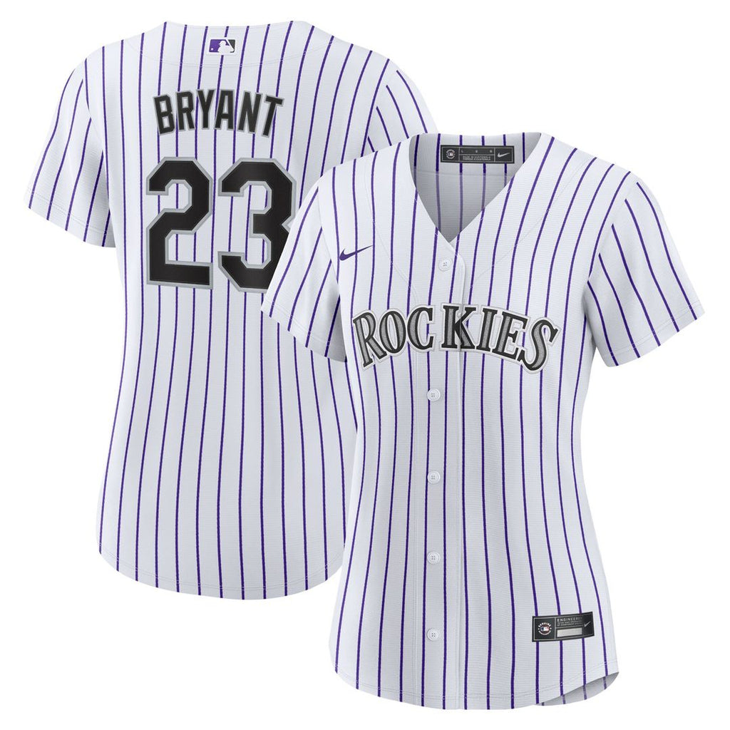 Colorado Rockies Kris Bryant Nike Women's Replica Player Jersey - White/Purple