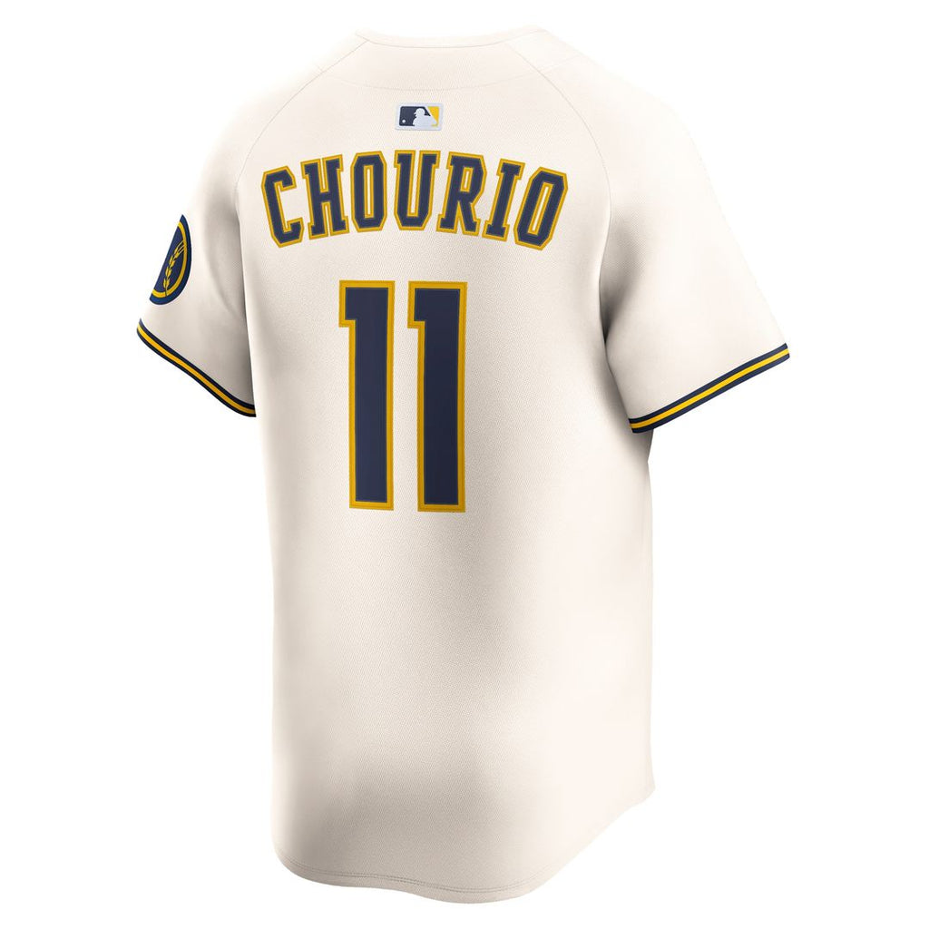 Milwaukee Brewers Jackson Chourio Nike Home Limited Jersey - Cream