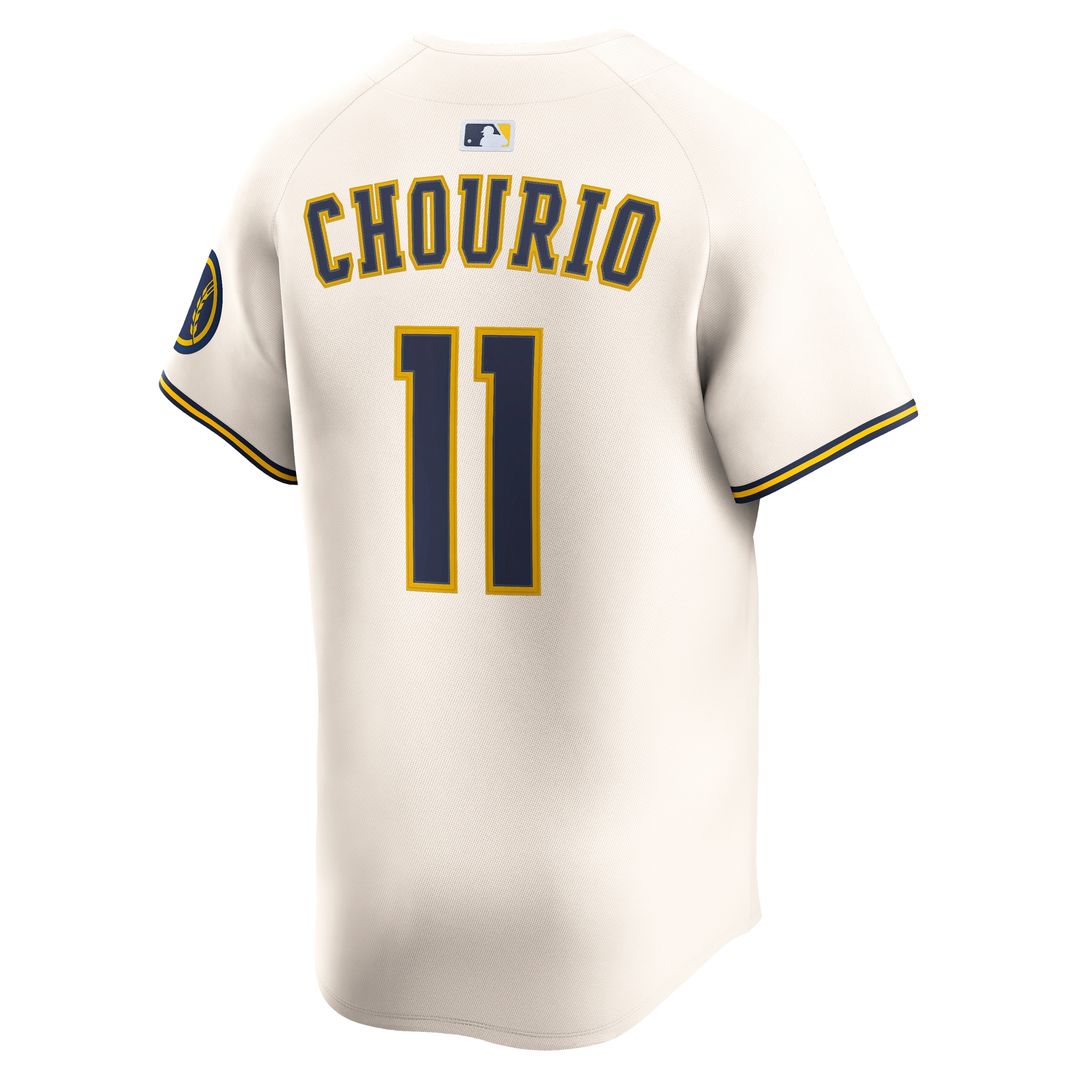Milwaukee Brewers Jackson Chourio Nike Home Limited Jersey - Cream