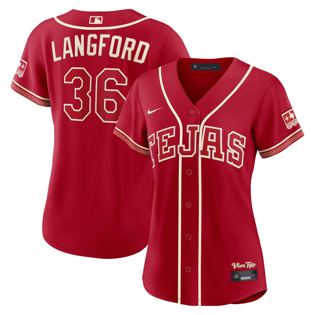 Texas Rangers Wyatt Langford Nike Women's 2026 City Connect Stadium Jersey - Red