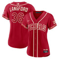 Texas Rangers Wyatt Langford Nike Women's 2026 City Connect Stadium Jersey - Red
