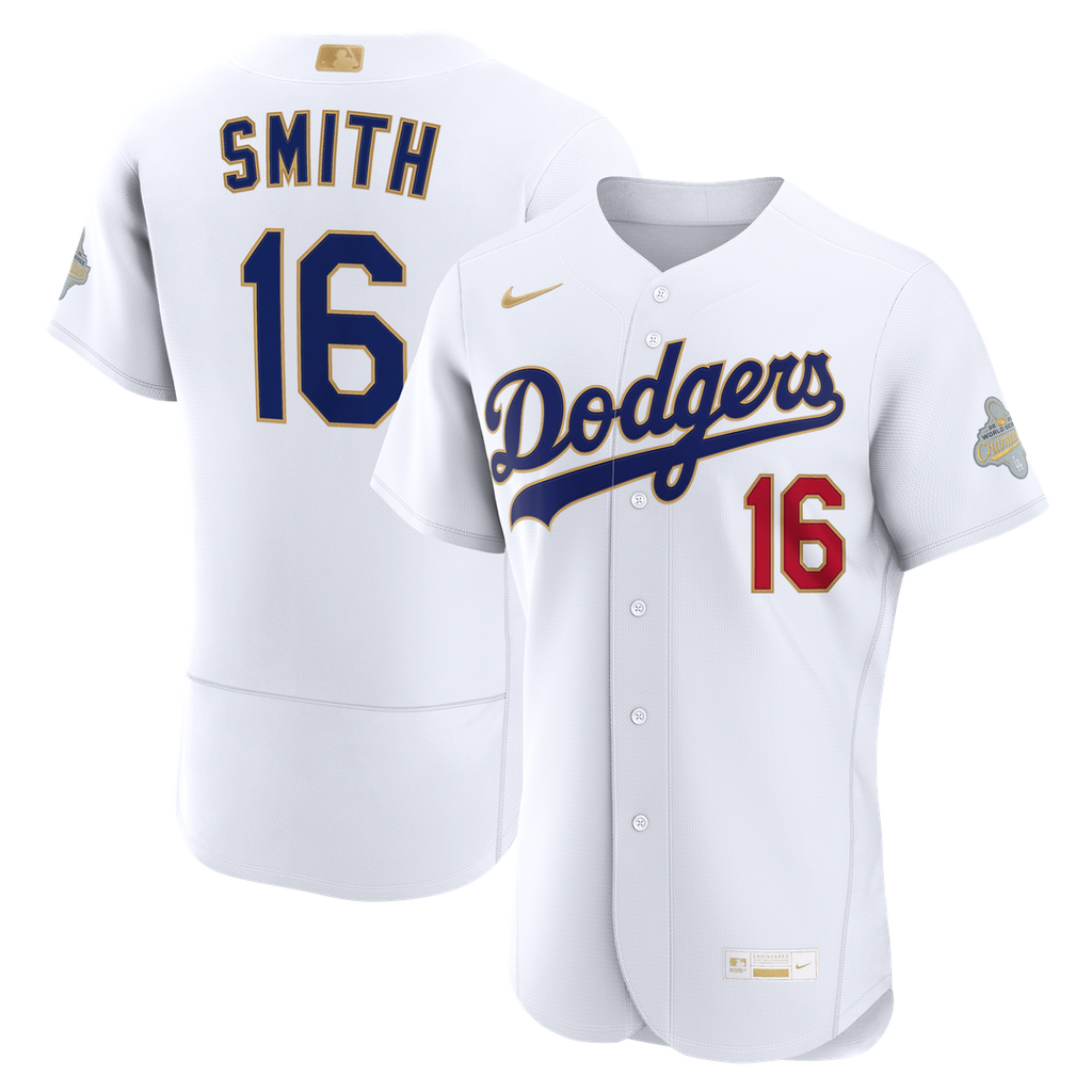 Los Angeles Dodgers Will Smith Nike 2026 Gold Collection Authentic Jersey - White