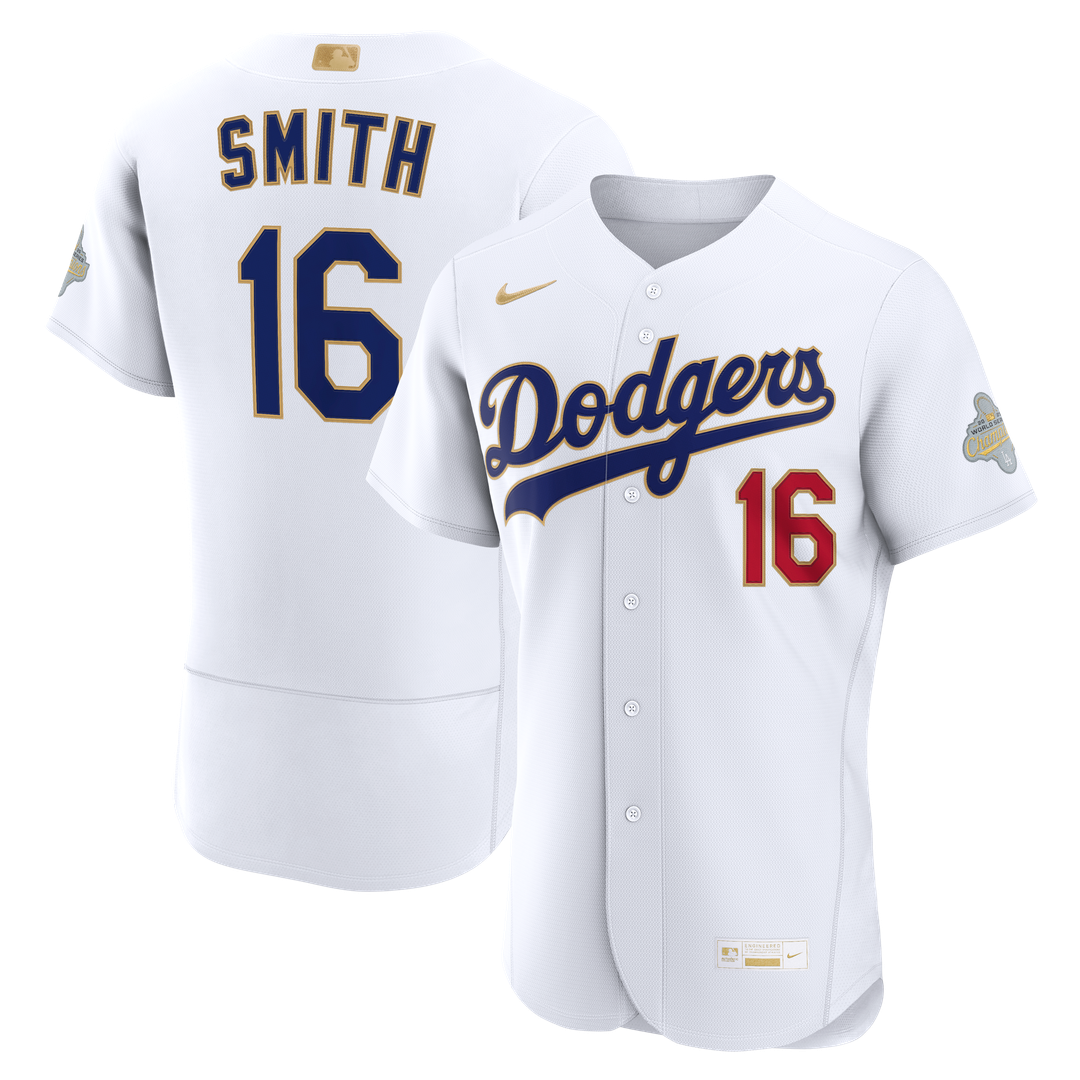 Los Angeles Dodgers Will Smith Nike 2026 Gold Collection Authentic Jersey - White