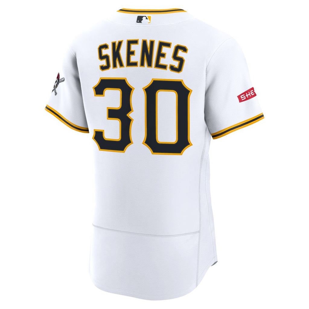 Pittsburgh Pirates Paul Skenes Nike Home Authentic Sponsor Patch Jersey - White
