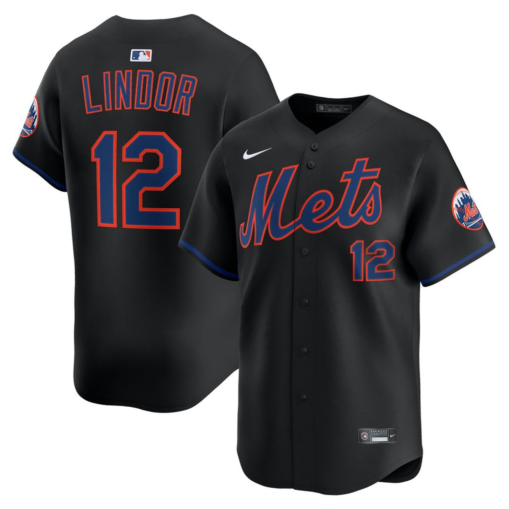 New York Mets Francisco Lindor Nike Alternate Limited Jersey - Black
