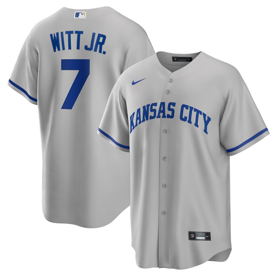 Kansas City Royals Bobby Witt Jr. Nike Road Replica Jersey - Gray