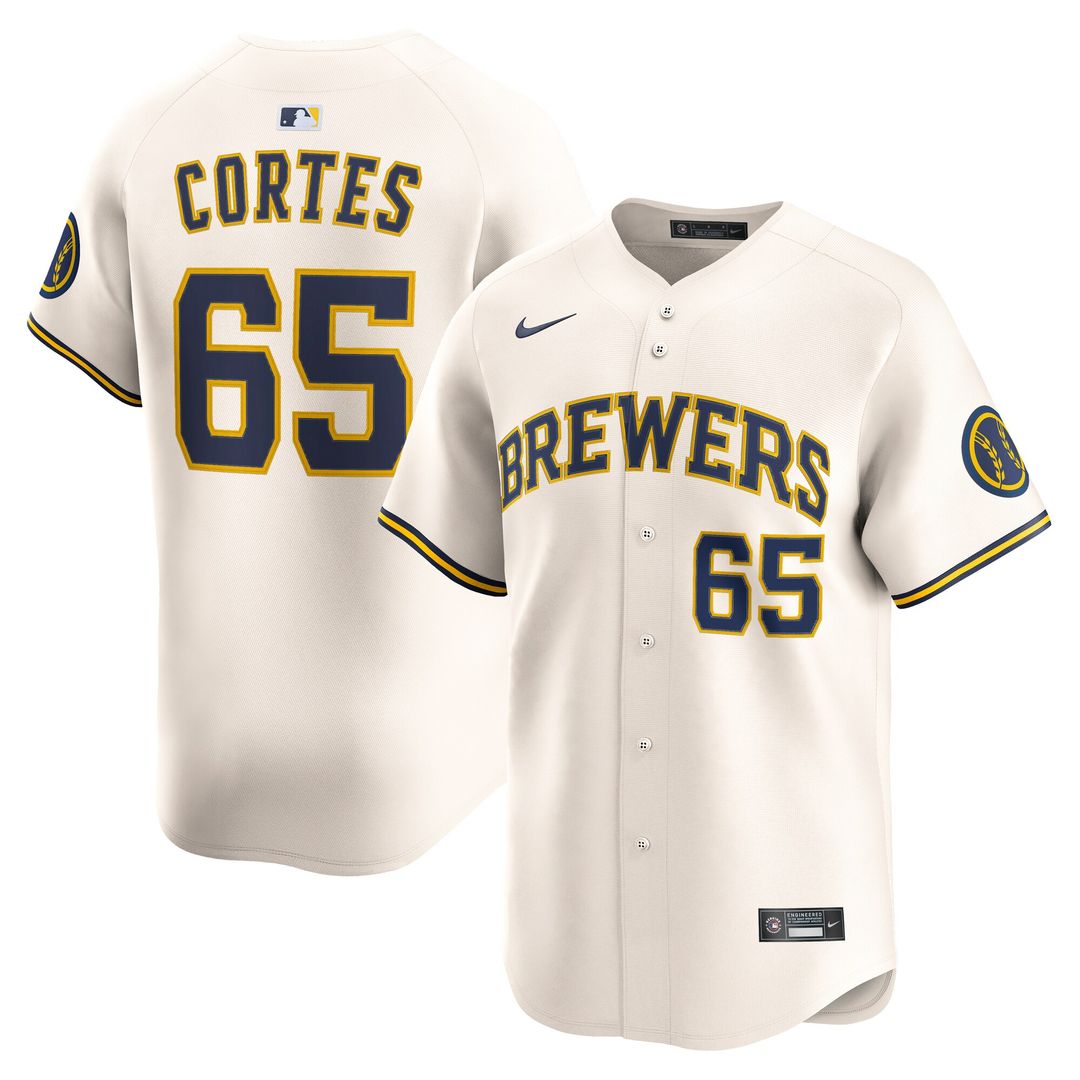 Milwaukee Brewers Nestor Cortes Nike Home Limited Player Jersey - Cream