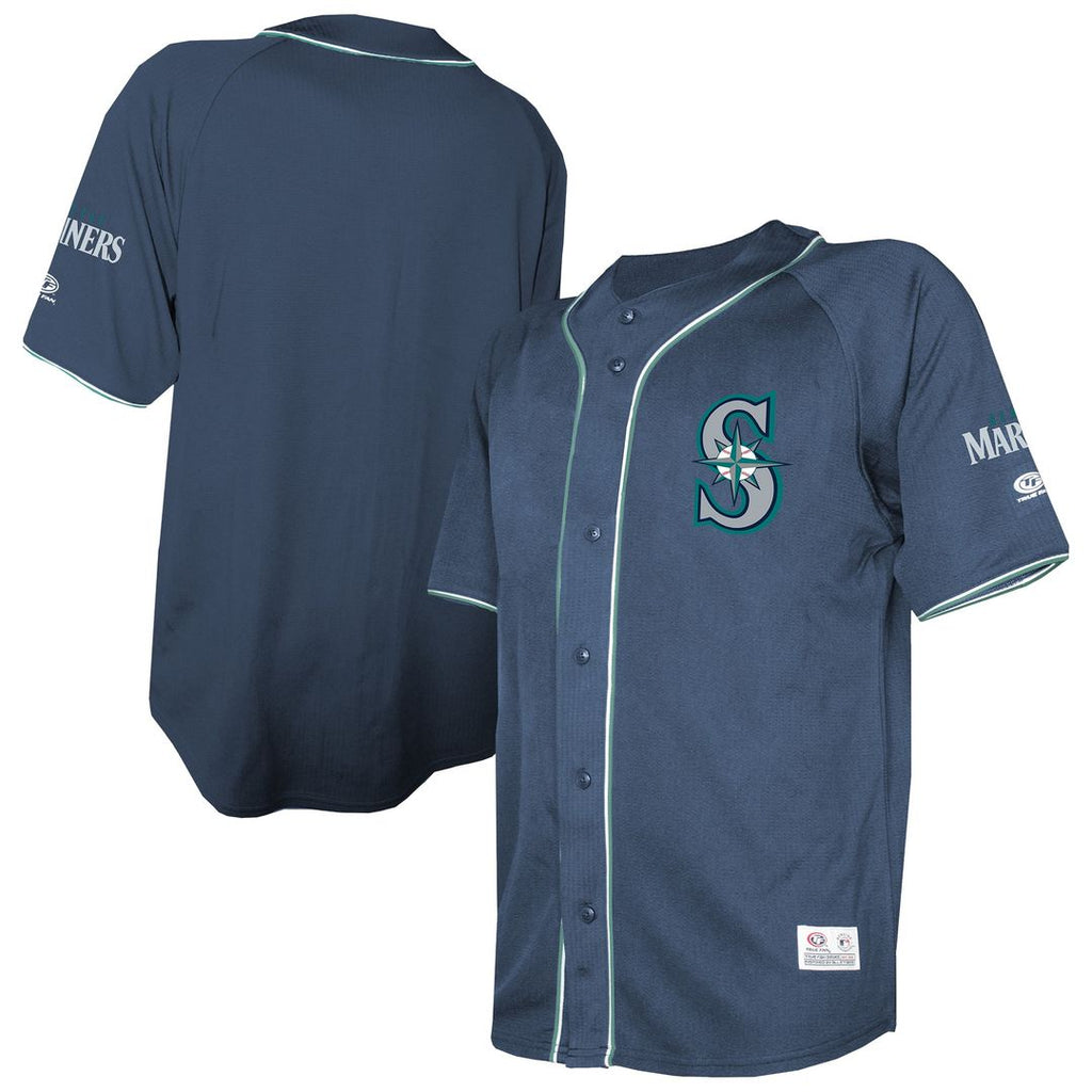 Seattle Mariners Stitches Team Color Full - Button Fashion Jersey - Navy