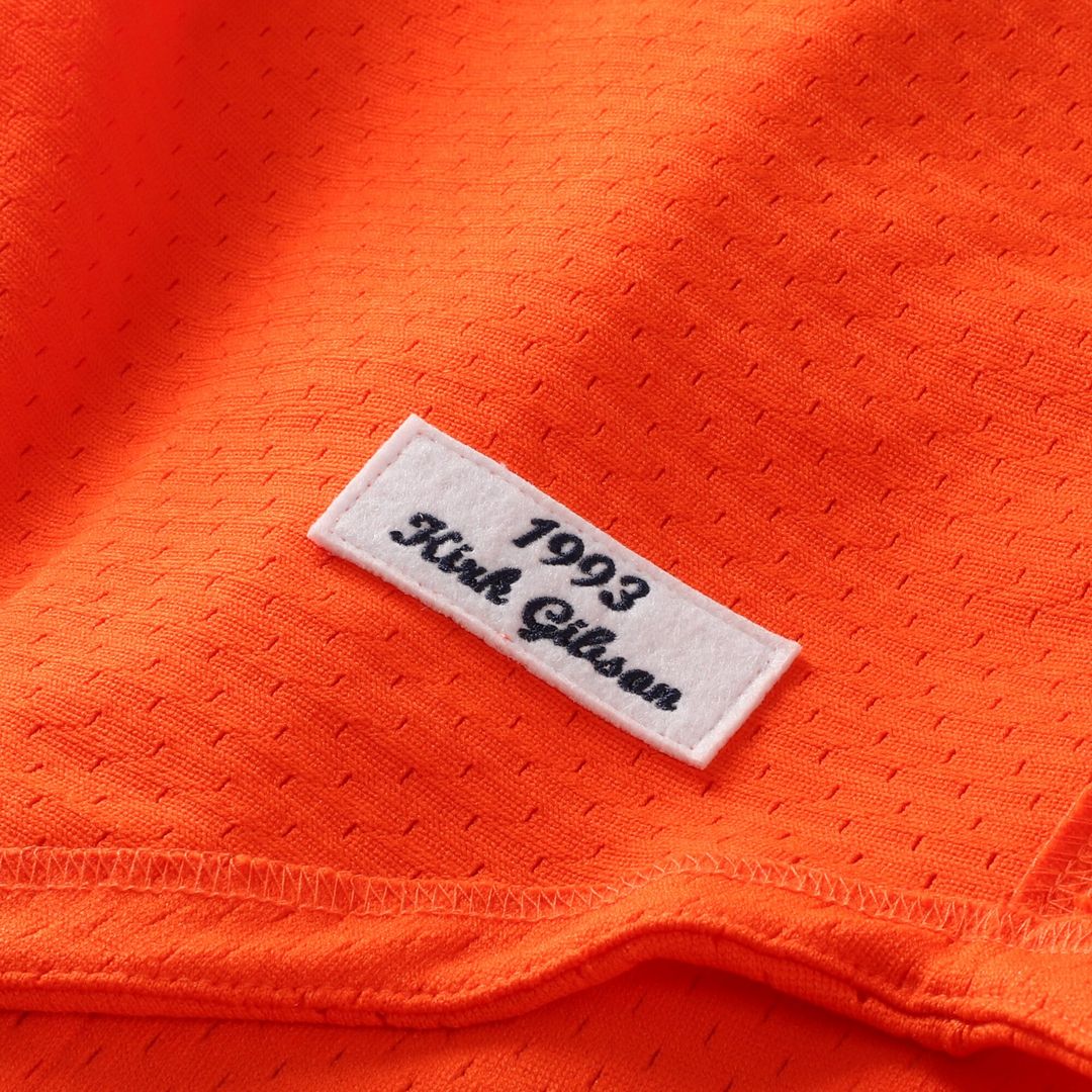 Detroit Tigers Kirk Gibson Mitchell & Ness Cooperstown Mesh Batting Practice Button - Up Jersey - Orange