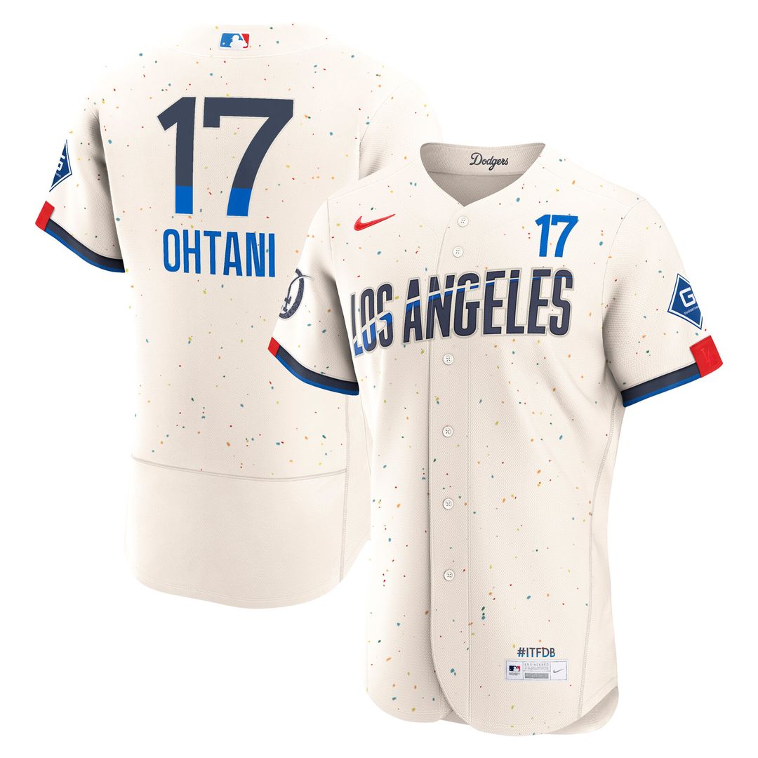 Los Angeles Dodgers Shohei Ohtani Nike City Connect Authentic Sponsor Patch Jersey - Cream